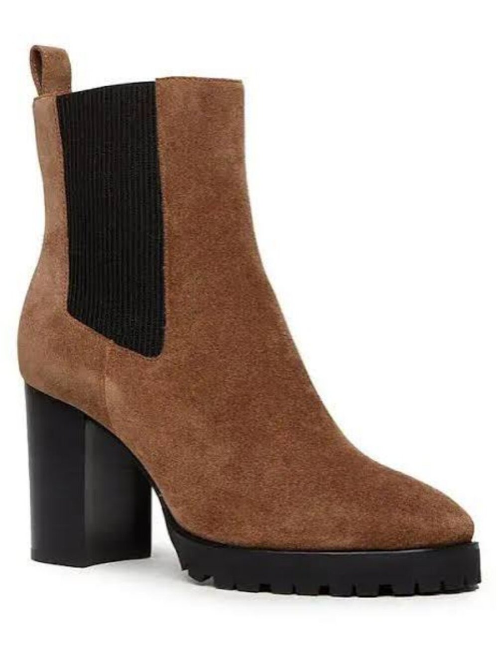 PAIGE  Izzy Stretch Block Heel Ankle Boots  Truffle Suede  Women Size 10    NEW
